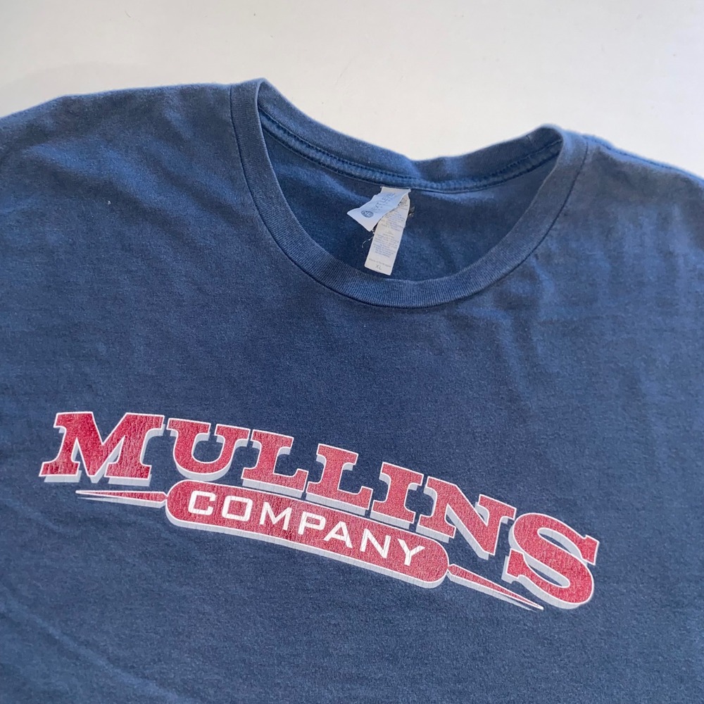 Next Level Mullins Company Long Sleeve Graphic T-Shirt Navy Blue Mens XL
